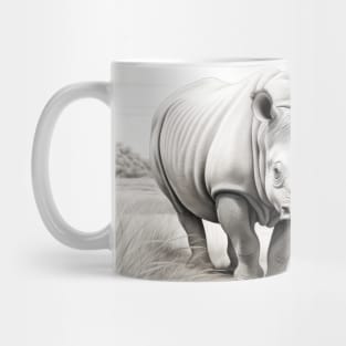 Rhinoceros Animal Discovery Wild Nature Ink Sketch Style Mug
